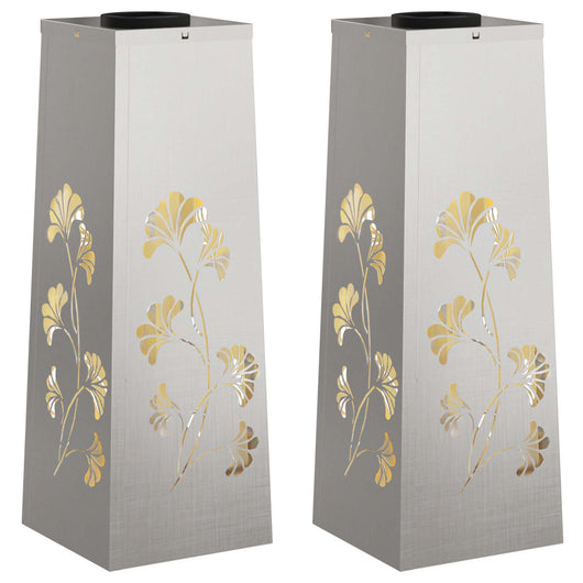 Faro LED solare per sentieri 2 pcs Acciaio inossidabile 879755