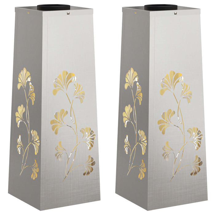 Faro LED solare per sentieri 2 pcs Acciaio inossidabile 879755