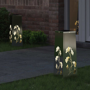 Faro LED solare per sentieri 2 pcs Zincato Zincato 879756