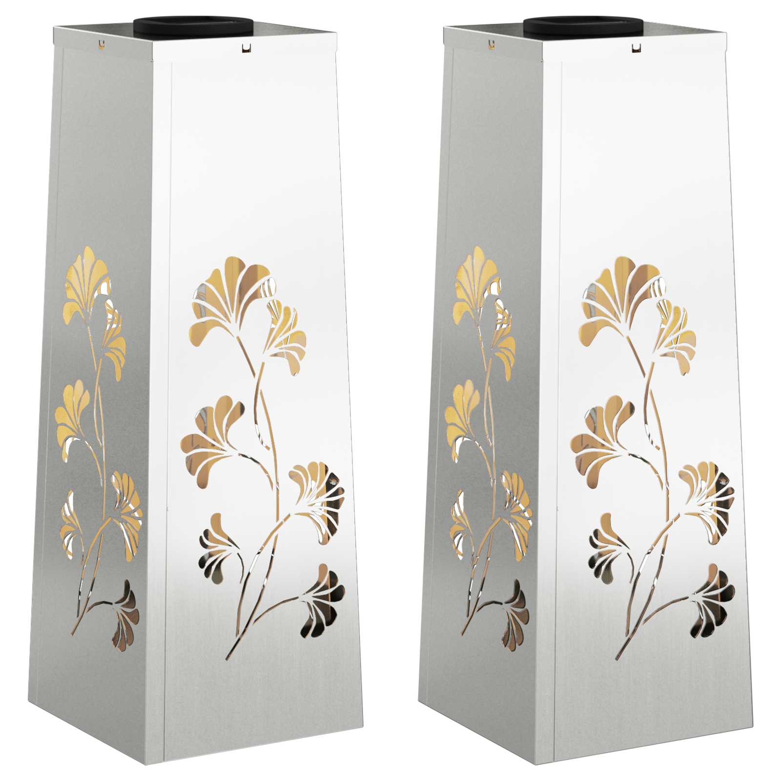 Faro LED solare per sentieri 2 pcs Zincato Zincato 879756