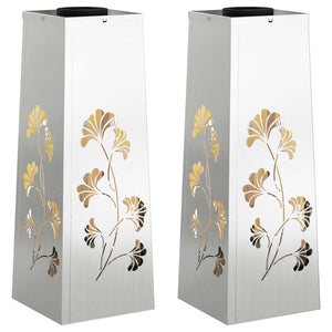 Faro LED solare per sentieri 2 pcs Zincato Zincato 879756