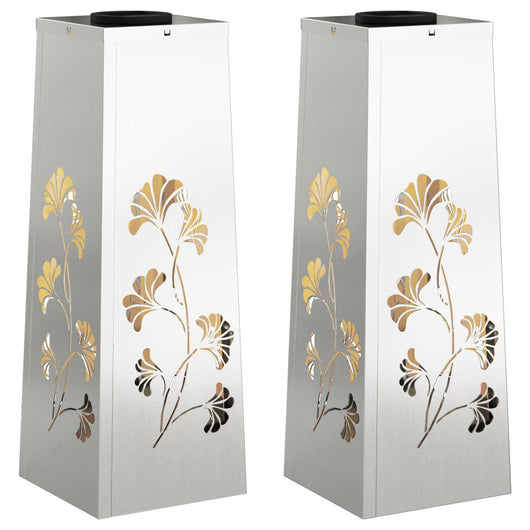 Faro LED solare per sentieri 2 pcs Zincato Zincato 879756