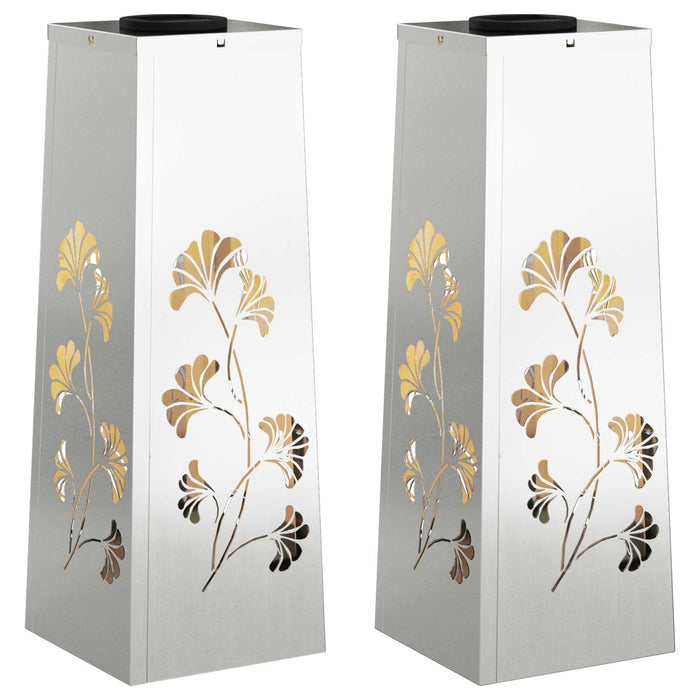 Faro LED solare per sentieri 2 pcs Zincato Zincato 879756