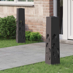 Faro LED solare per sentieri 2 pcs Nero 879758