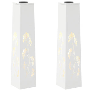 Faro LED solare per sentieri 2 pcs Bianco 879759