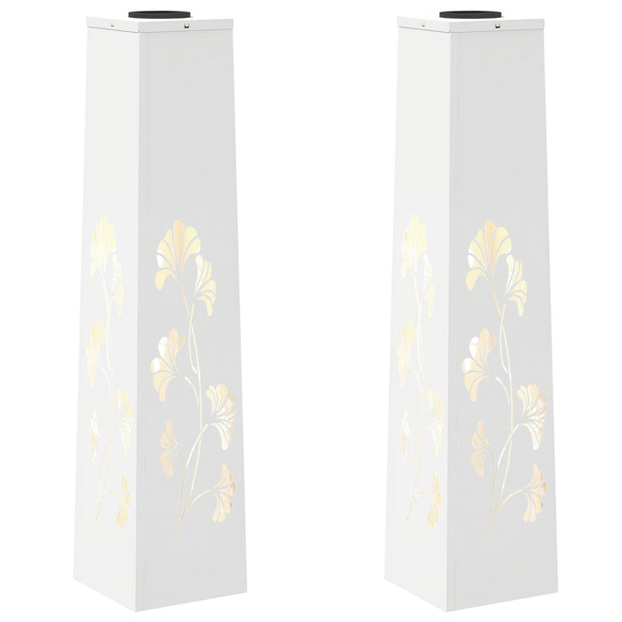 Faro LED solare per sentieri 2 pcs Bianco 879759