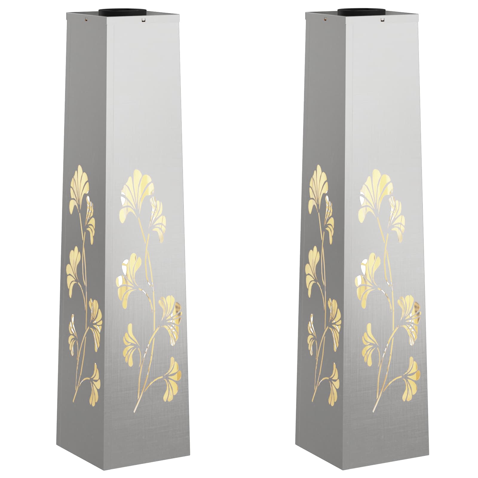 Faro LED solare per sentieri 2 pcs Acciaio inossidabile 879762