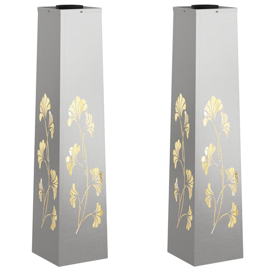 Faro LED solare per sentieri 2 pcs Acciaio inossidabile 879762