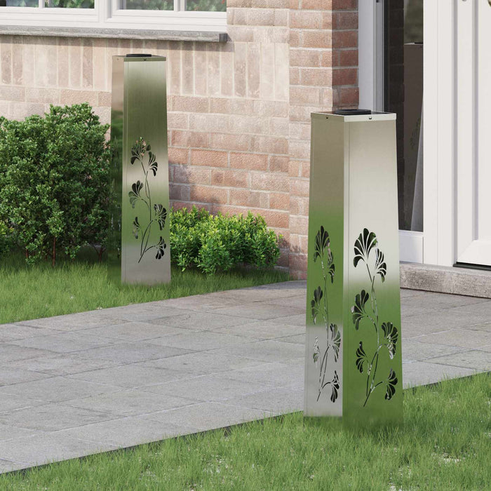 Faro LED solare per sentieri 2 pcs Zincato Zincato 879763