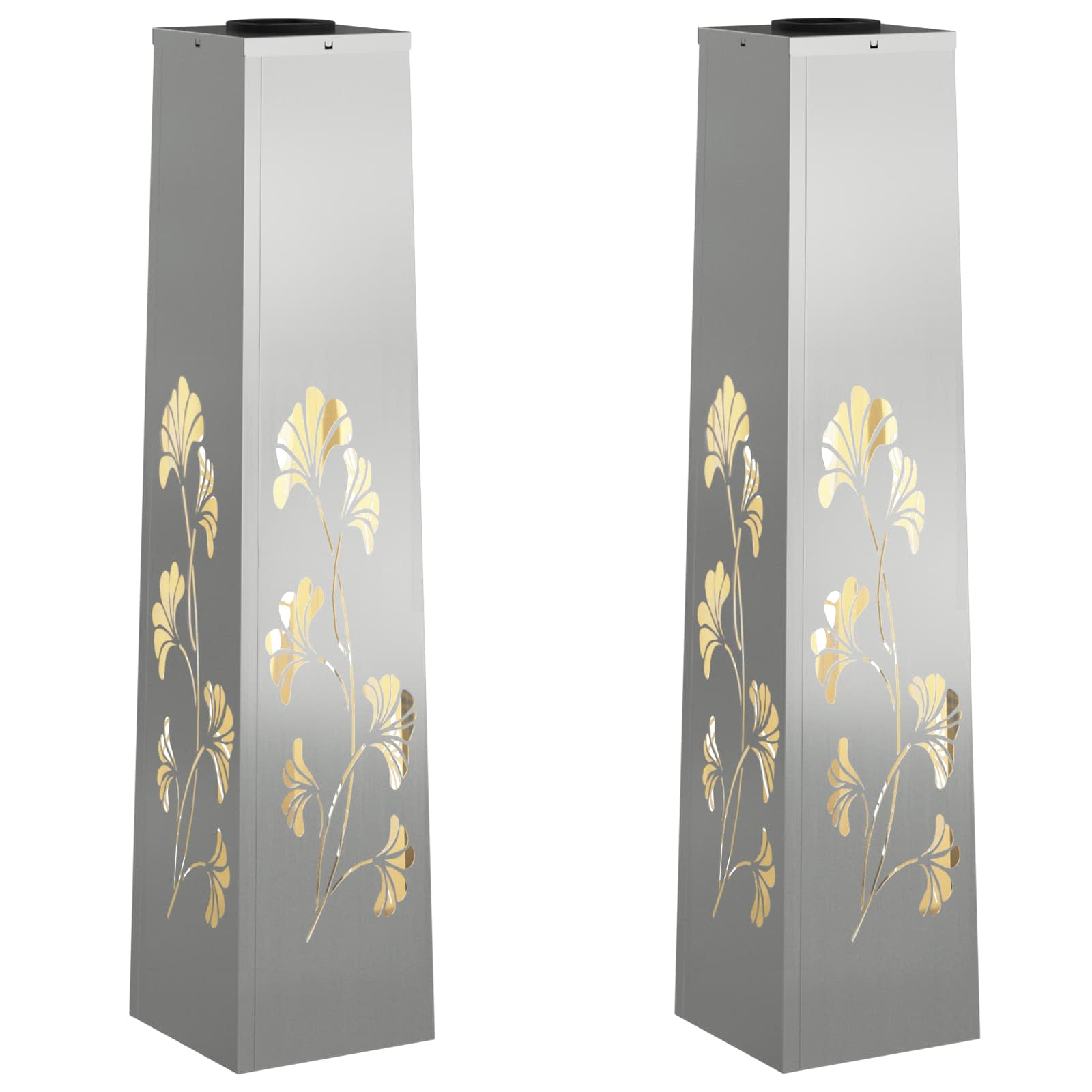 Faro LED solare per sentieri 2 pcs Zincato Zincato 879763