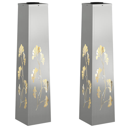 Faro LED solare per sentieri 2 pcs Zincato Zincato 879763