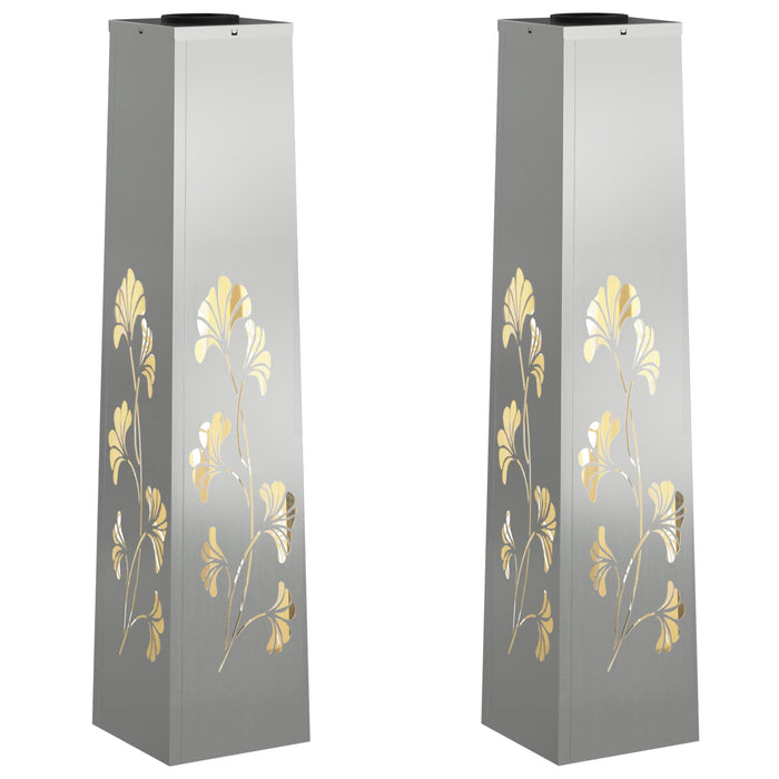 Faro LED solare per sentieri 2 pcs Zincato Zincato 879763