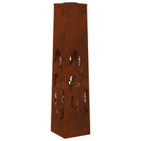 Faro LED solare per sentieri 2 pcs Acciaio Corten 879764