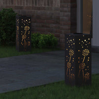 Faro LED solare per sentieri 2 pcs Nero 879765