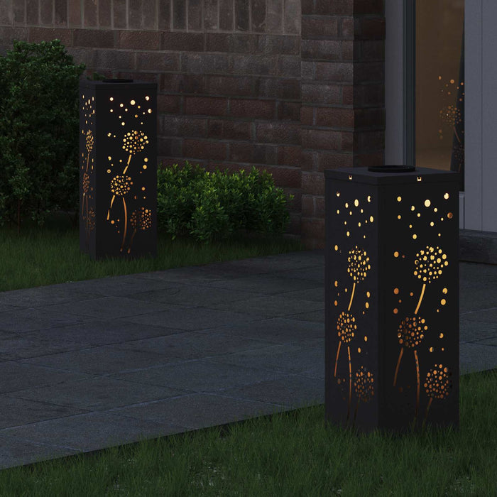 Faro LED solare per sentieri 2 pcs Nero 879765