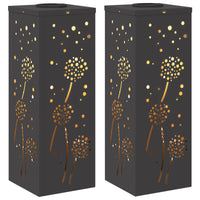 Faro LED solare per sentieri 2 pcs Nero 879765