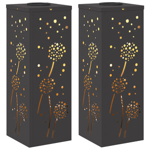 Faro LED solare per sentieri 2 pcs Nero 879765