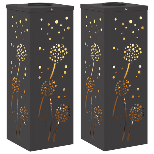 Faro LED solare per sentieri 2 pcs Nero 879765