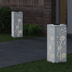 Faro LED solare per sentieri 2 pcs Bianco 879766