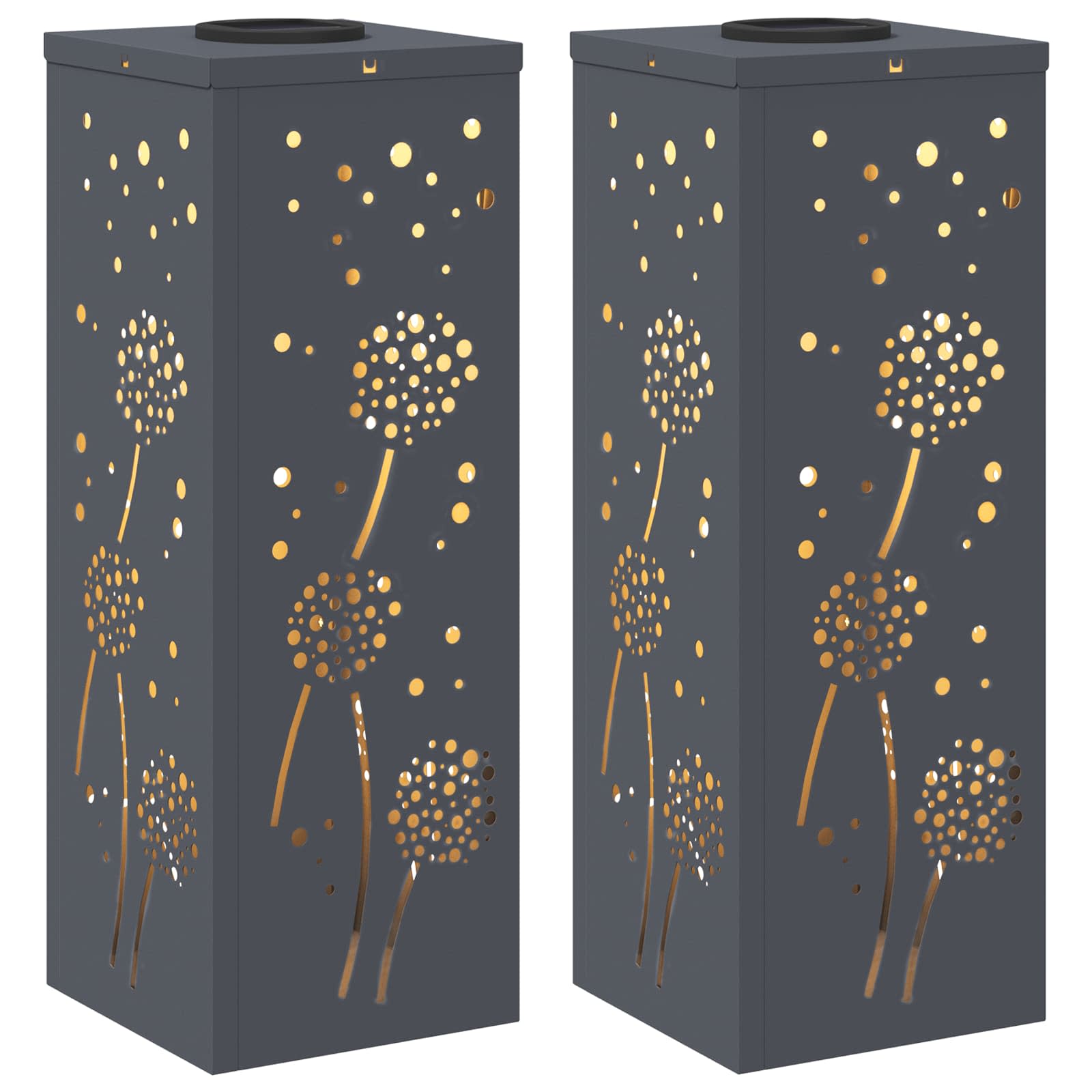 Faro LED solare per sentieri 2 pcs Antracite 879767