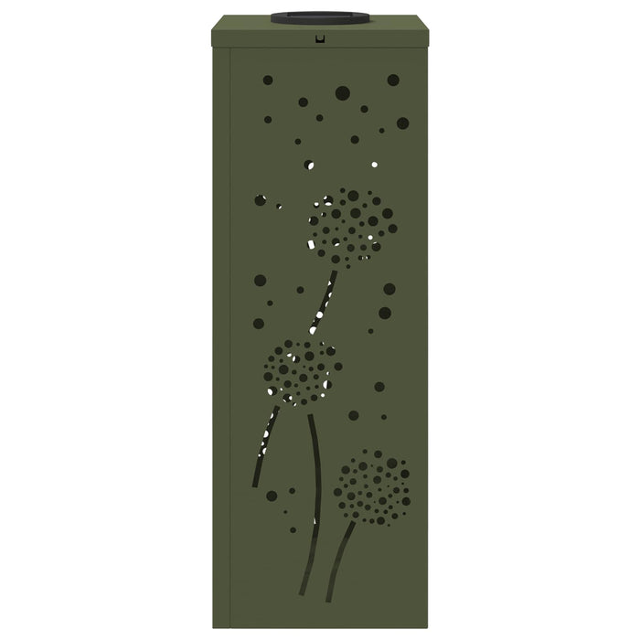 Faro LED solare per sentieri 2 pcs Verde oliva 879768