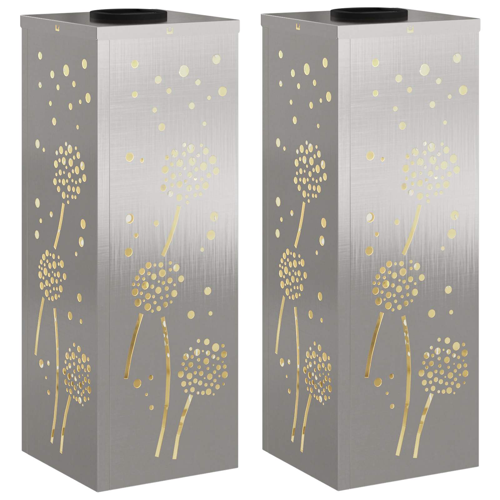 Faro LED solare per sentieri 2 pcs Acciaio inossidabile 879769