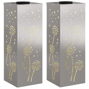 Faro LED solare per sentieri 2 pcs Acciaio inossidabile 879769