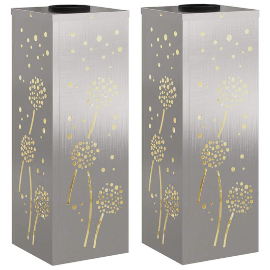 Faro LED solare per sentieri 2 pcs Acciaio inossidabile 879769