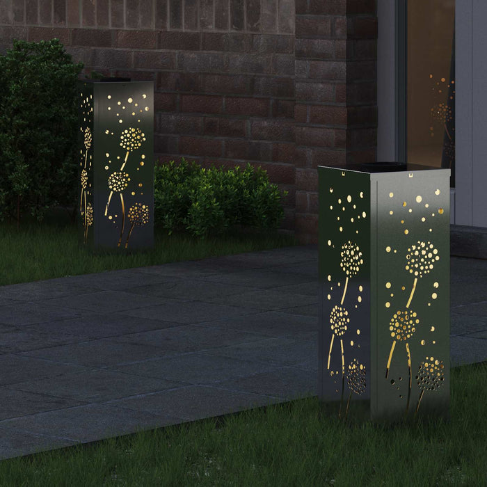 Faro LED solare per sentieri 2 pcs Zincato Zincato 879770