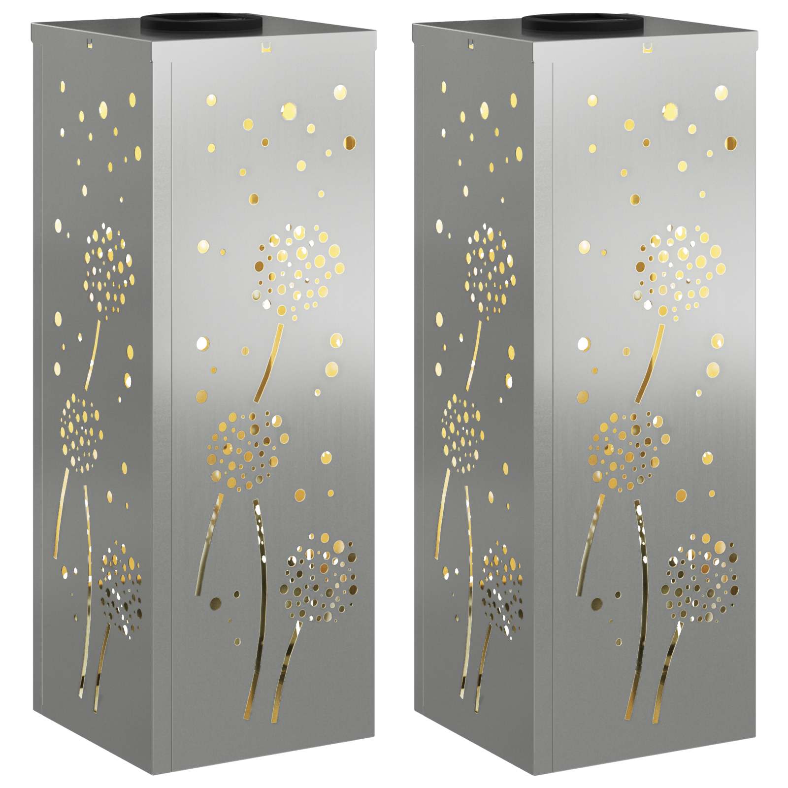 Faro LED solare per sentieri 2 pcs Zincato Zincato 879770