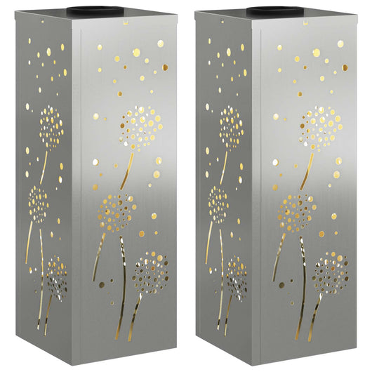 Faro LED solare per sentieri 2 pcs Zincato Zincato 879770