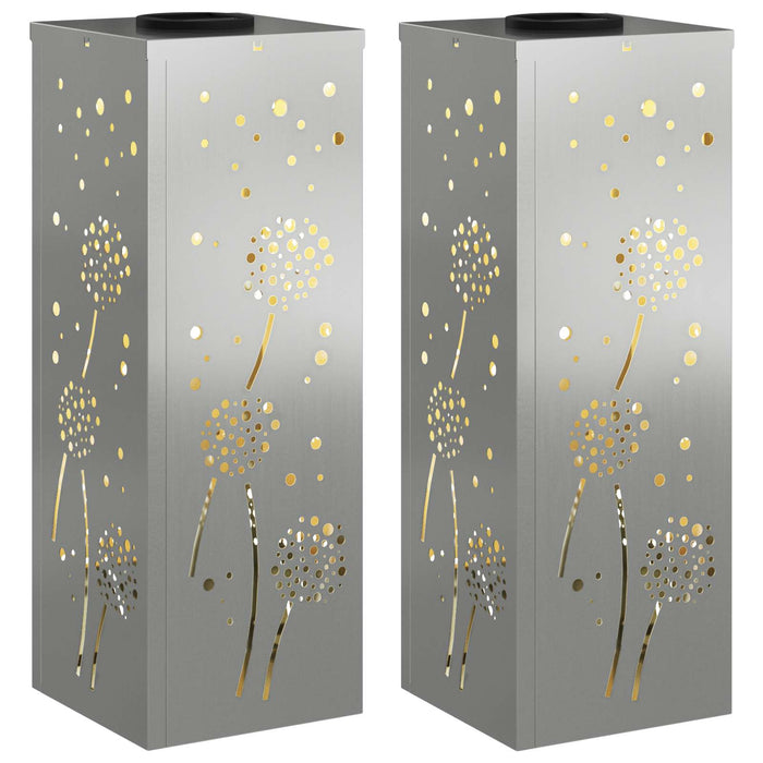 Faro LED solare per sentieri 2 pcs Zincato Zincato 879770