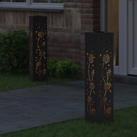 Faro LED solare per sentieri 2 pcs Nero 879772