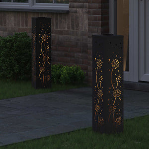 Faro LED solare per sentieri 2 pcs Nero 879772