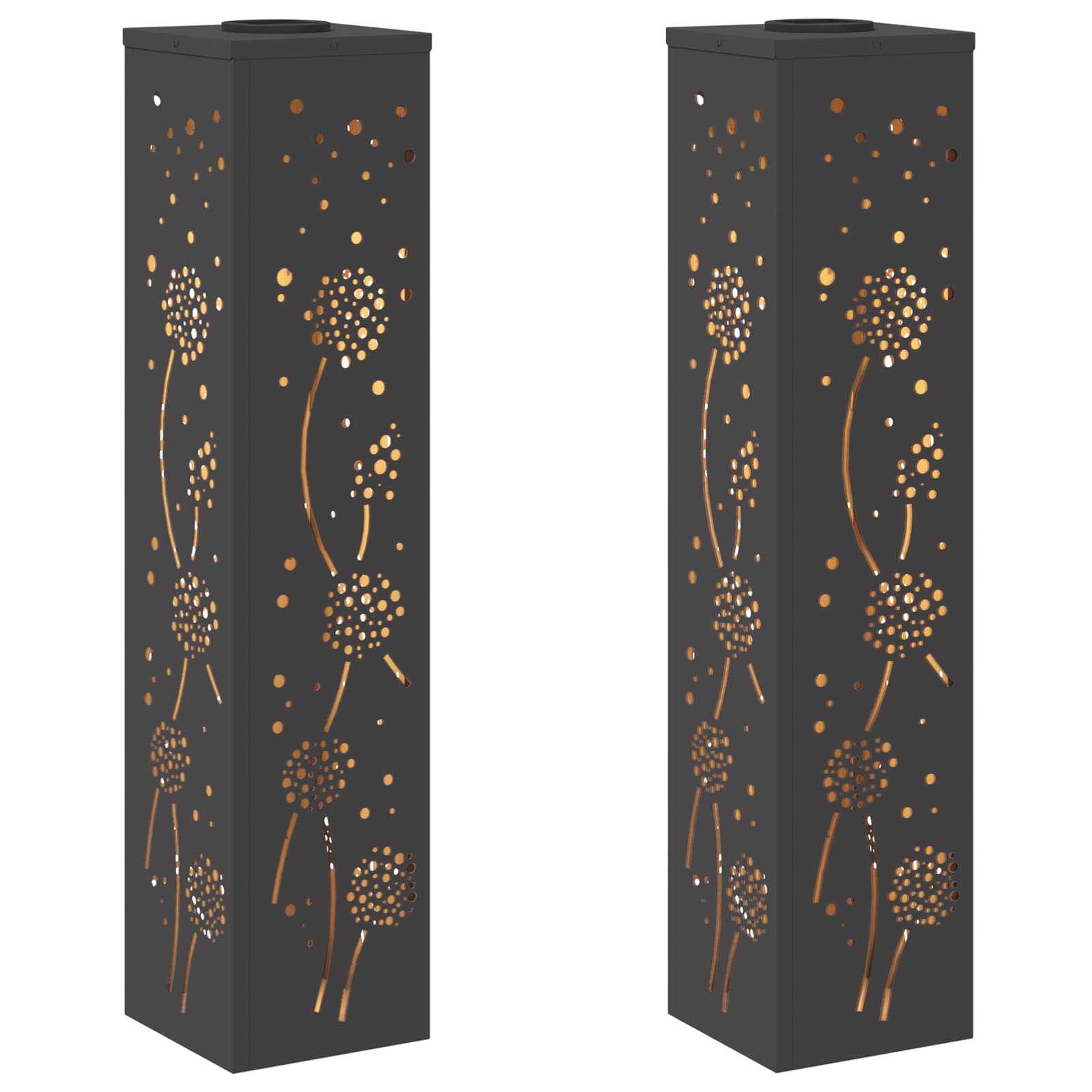 Faro LED solare per sentieri 2 pcs Nero 879772