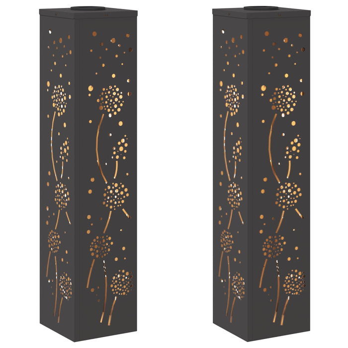 Faro LED solare per sentieri 2 pcs Nero 879772