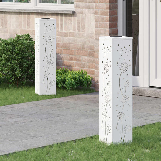 Faro LED solare per sentieri 2 pcs Bianco 879773