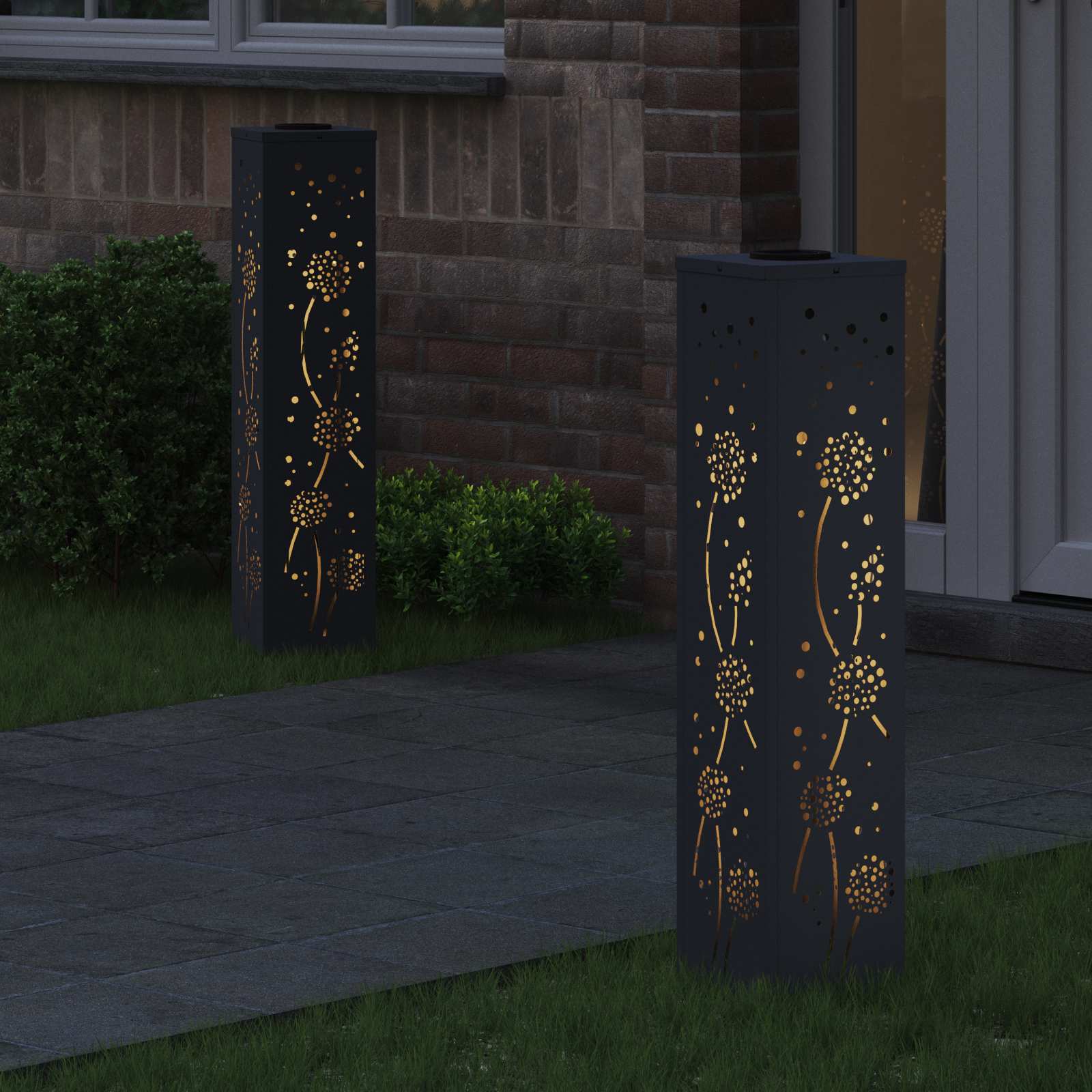 Faro LED solare per sentieri 2 pcs Antracite 879774