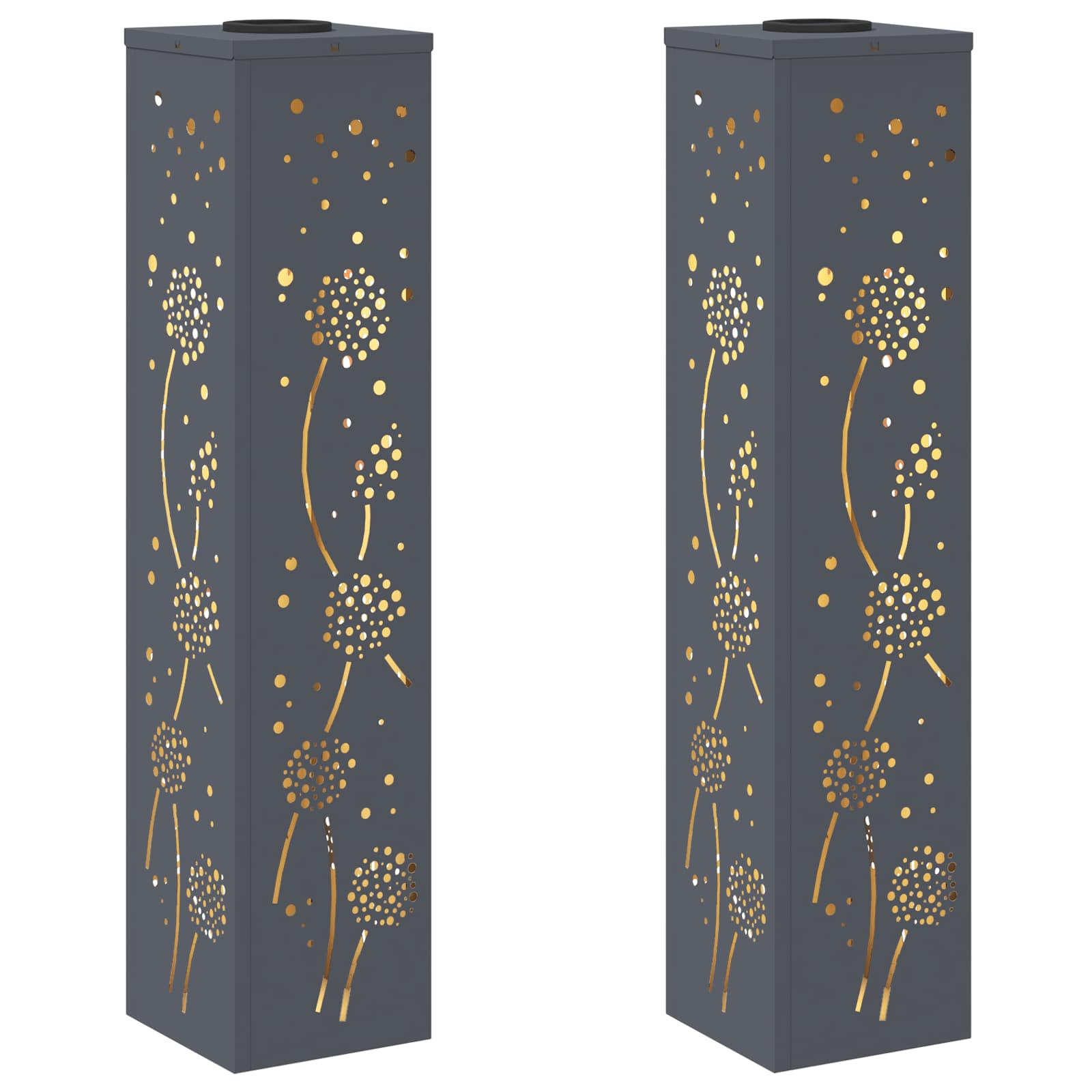 Faro LED solare per sentieri 2 pcs Antracite 879774