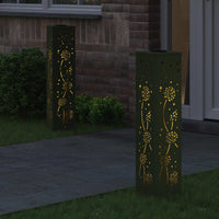 Faro LED solare per sentieri 2 pcs Verde oliva 879775