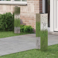 Faro LED solare per sentieri 2 pcs Acciaio inossidabile 879776