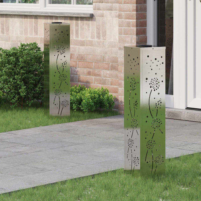 Faro LED solare per sentieri 2 pcs Acciaio inossidabile 879776