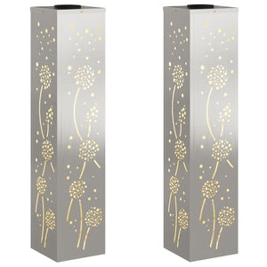 Faro LED solare per sentieri 2 pcs Acciaio inossidabile 879776