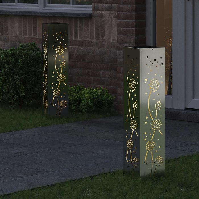 Faro LED solare per sentieri 2 pcs Zincato Zincato 879777