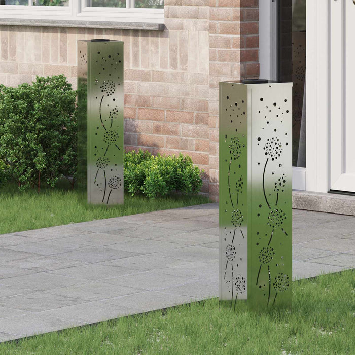 Faro LED solare per sentieri 2 pcs Zincato Zincato 879777