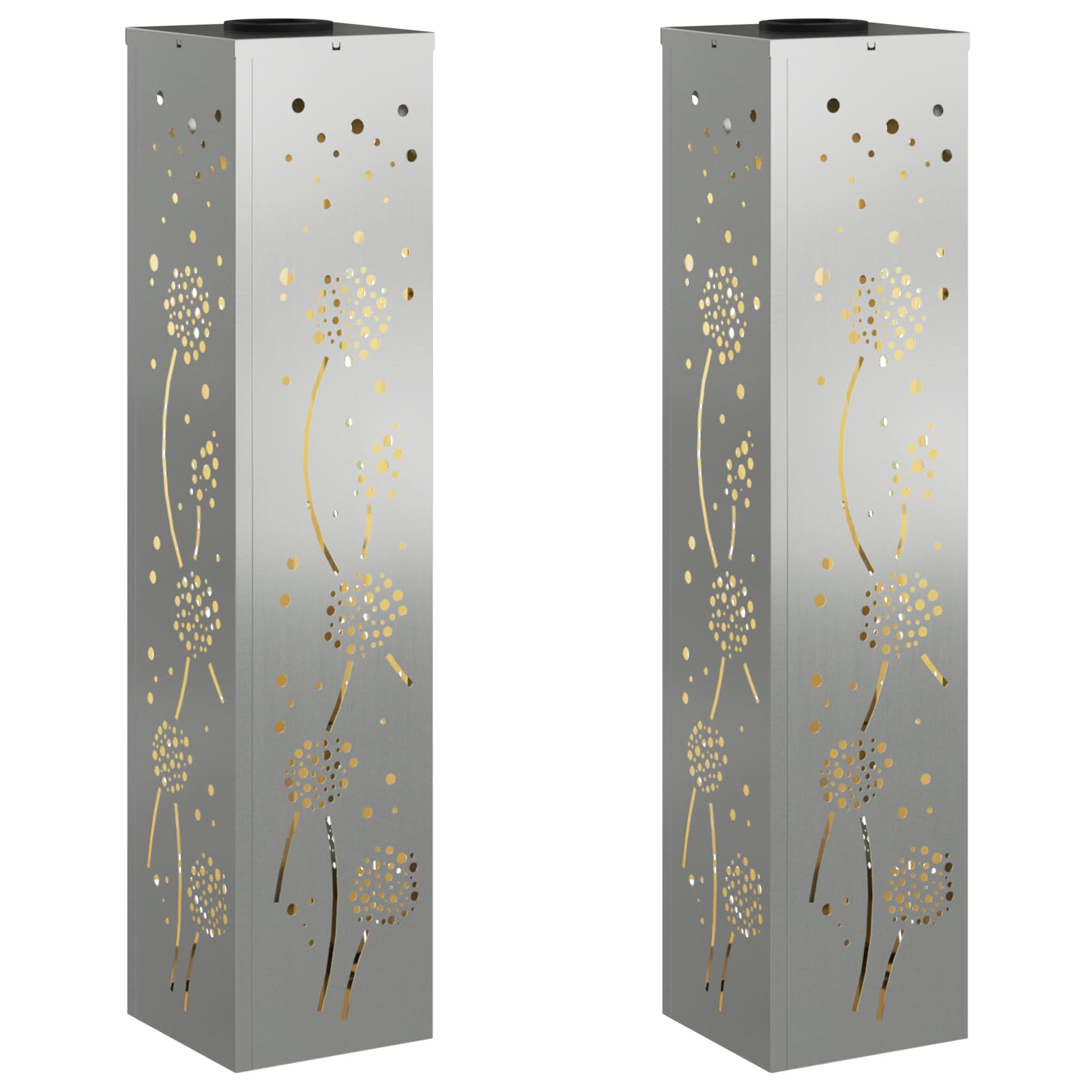 Faro LED solare per sentieri 2 pcs Zincato Zincato 879777