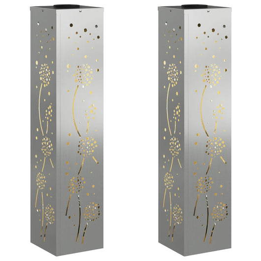 Faro LED solare per sentieri 2 pcs Zincato Zincato 879777