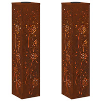 Faro LED solare per sentieri 2 pcs Acciaio Corten 879778