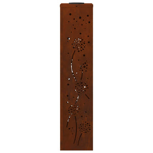 Faro LED solare per sentieri 2 pcs Acciaio Corten 879778