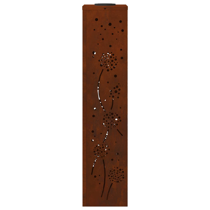 Faro LED solare per sentieri 2 pcs Acciaio Corten 879778